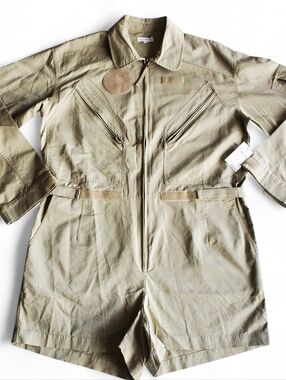Good American Utility Short Romper in Khaki Size 4